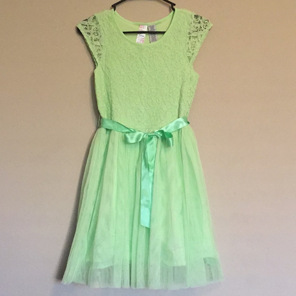 Lace Green Girls Dress